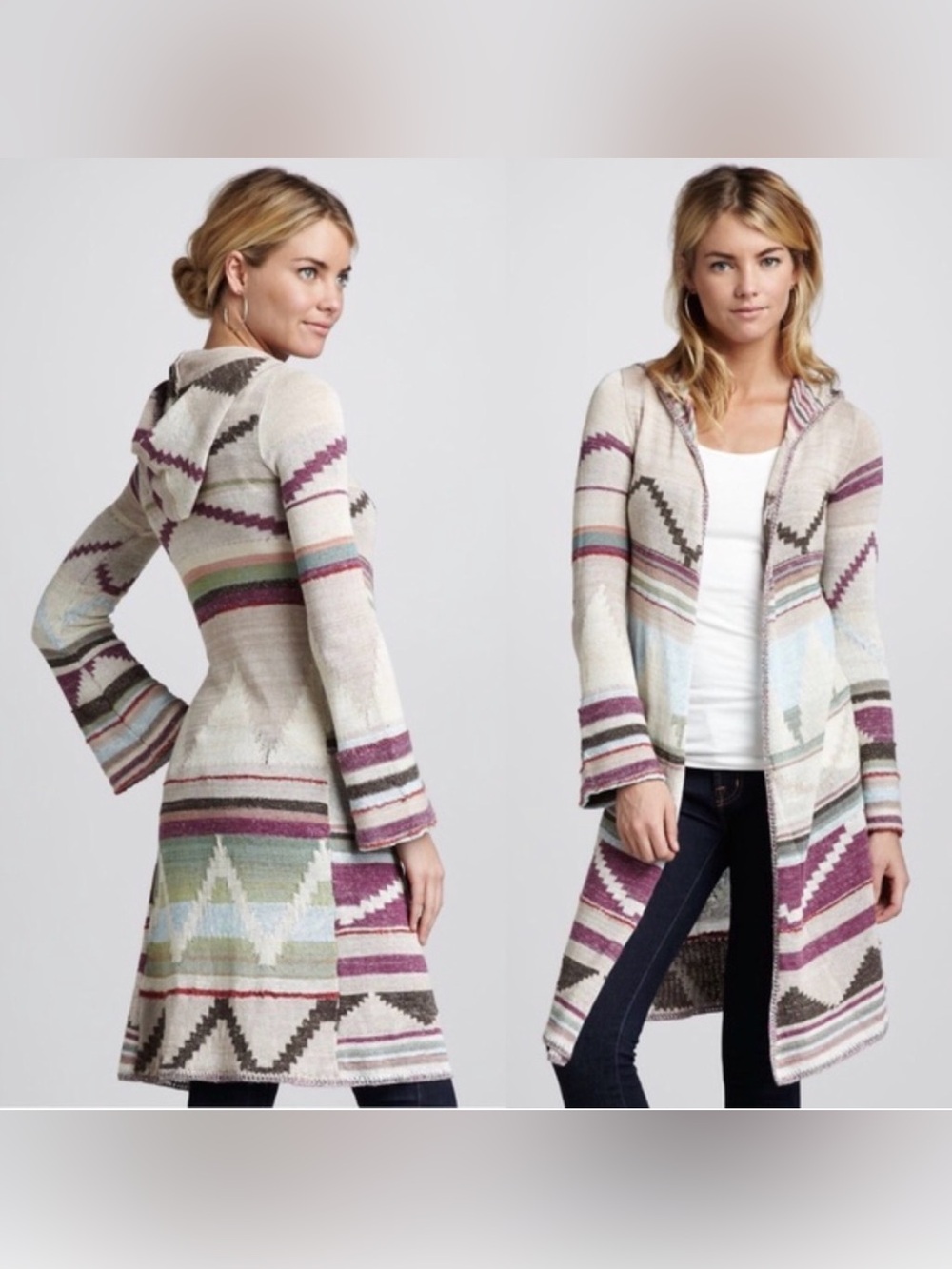 Free People Duster Cardigan Sweater Lima Aztec Women’s Size Medium